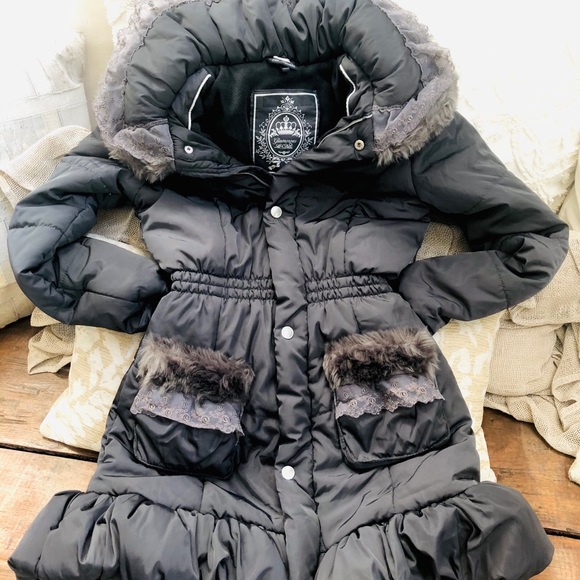 NEW Girls Le Chic Glamorous Parka - Picture 2 of 10